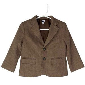 Janie and Jack boys size 2T Race Day Jacket Blazer Tweed  Brown SR1-85